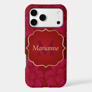 Personalized Red and Gold Asian Floral