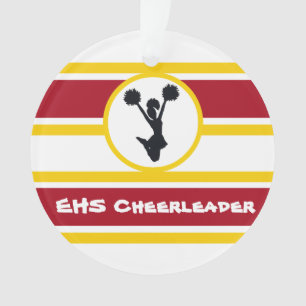 Personalized Red and Gold Cheerleader Ornament