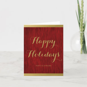 Personalized Red and Gold Elegant Holiday