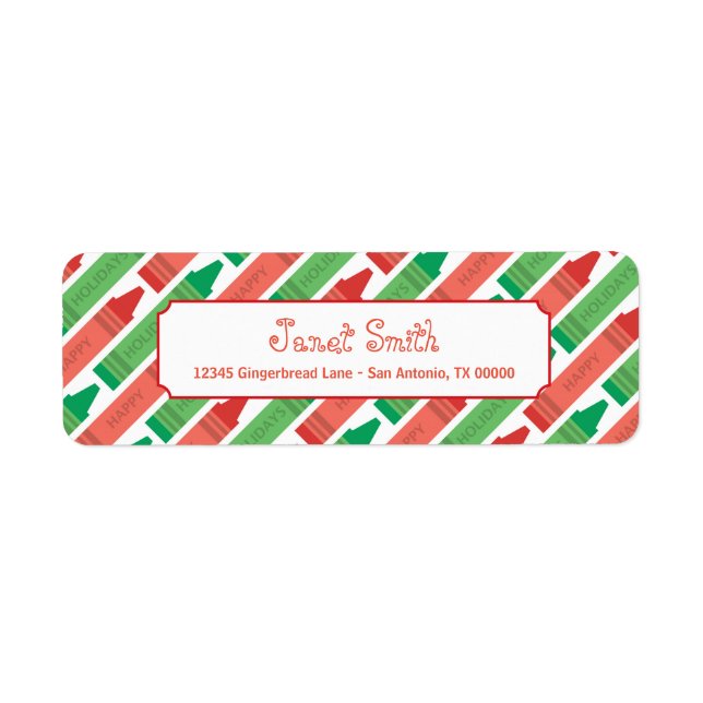 Personalized Red and Green Crayon Holiday (Front)