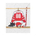 Personalized Red and White Ice Hockey Jersey