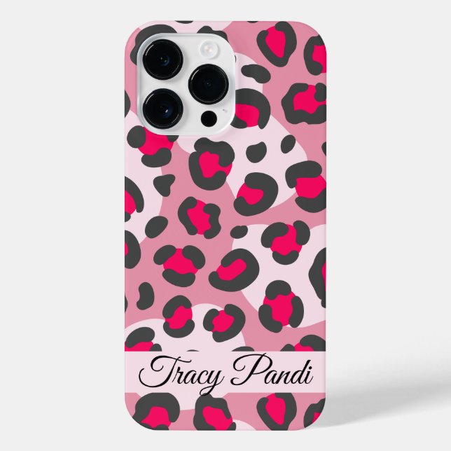 Personalized red animal print iPhone case (Back)