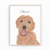 Personalized Red Apricot Golden Doodle Art