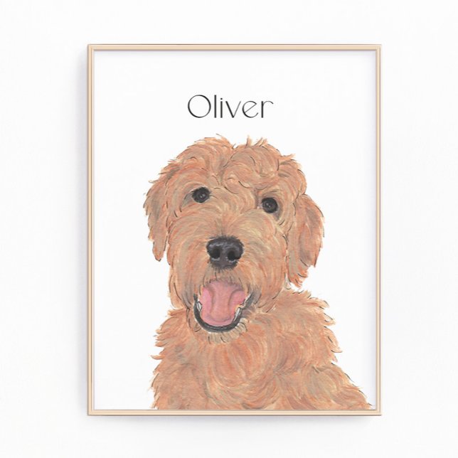 Personalized Red Apricot Golden Doodle Art Photo Print (Creator Uploaded)