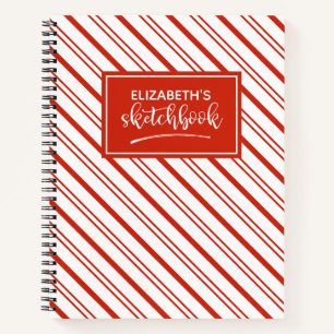 Personalized Red Artist Sketch book