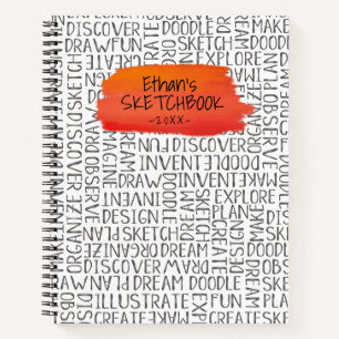 Personalized Red Artist Sketchbook Notebook
