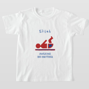 Personalized Red Baby AWESOME BIG BROTHER T-Shirt