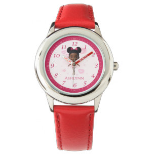 Personalized Red Ballerina Learn to Tell Time Watch
