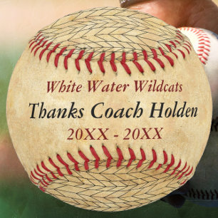 Personalized Red Baseball Coach Thank You