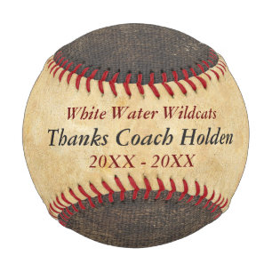 Personalized Red Baseball Coach Thank You