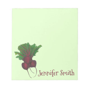 Personalized Red Beet Bunch Vegetable Garden Food Notepad