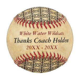 Personalized Red Black Baseball Coach Thank You