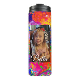 Personalized, Red, Blue Colourful Thermal Tumbler