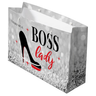 Personalized Red Bottom Stiletto Heel Boss Lady Large Gift Bag