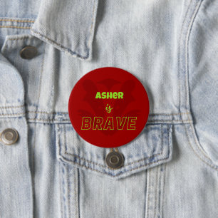 Personalized Red Bravery Honey Badger Affirmation 3 Inch Round Button