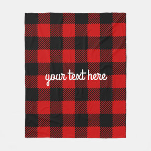 Personalized Red Buffalo Plaid Blanket