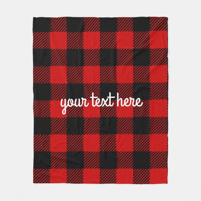 Personalized Red Buffalo Plaid Blanket (Front)