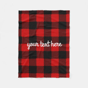 Personalized Red Buffalo Plaid Blanket