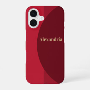 Personalized Red burgundy Stripe iPhone 16 Case