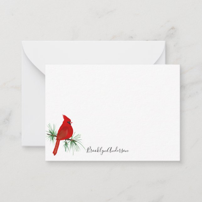 Personalized Red Cardinal Card (Front)
