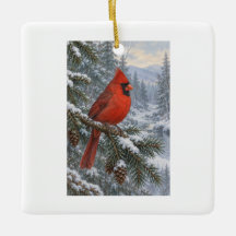 Personalized Red Cardinal Christmas Name and Year