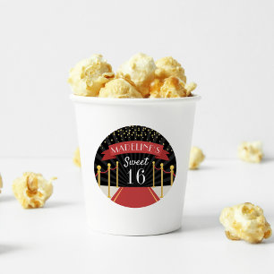 Personalized Red Carpet Theme Sweet Sixteen Classic Round Sticker