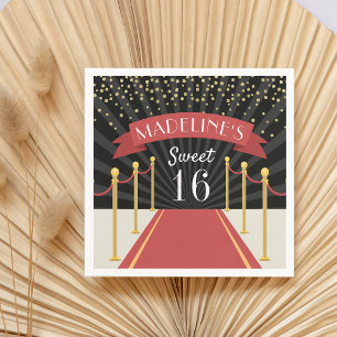Personalized Red Carpet Theme Sweet Sixteen Napkin