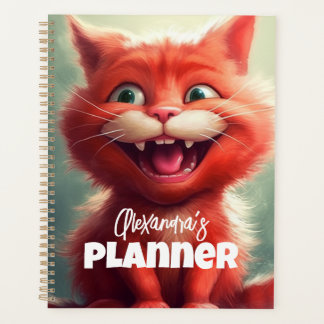 Personalized Red Cat Planner for Cat Lovers