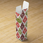 Personalized red Chirstmas snowflakes pattern Wine Gift Box<br><div class="desc">Wrap your gifts in style with this beautifu lholiday gifts wrap featuring pretty modern elegant decorative damask pattern design in red, green and brown , personalize it with your own words and name! you can also click the "Customize It" button under product picture, adjust the size of the patterns to...</div>
