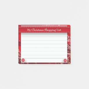Personalized Red Christmas Shopping List Post-it Notes