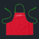 Personalized Red Christmas Simple  Name Apron<br><div class="desc">Surprise the culinary enthusiast in your life with our Personalized Holiday Colours Apron, an ideal gift for those who love to bake and cook, especially during the festive season. This apron isn't just a practical kitchen accessory; it's a personalized token of encouragement and appreciation for their talents. Designed in classic...</div>