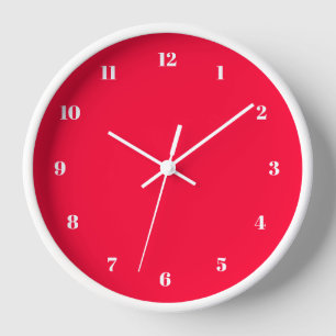 Personalized Red Clock - Custom Colours and Font