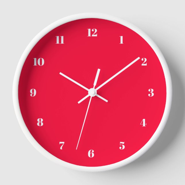 Personalized Red Clock - Custom Colours and Font (Front)