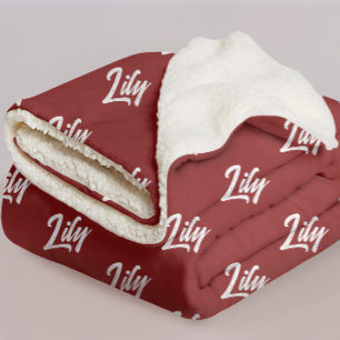 Personalized Red Cozy Winter Blanket for Mom & Dad