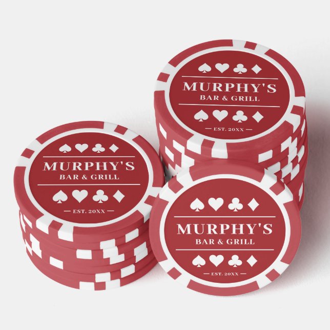 Personalized Red Custom Name Vegas Style Casino Poker Chips (Stack)