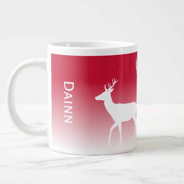 Personalized Red Deer Large Coffee Mug (Left)