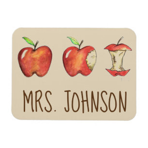 Personalized Red Delicious Apple for the Teacher Magnet