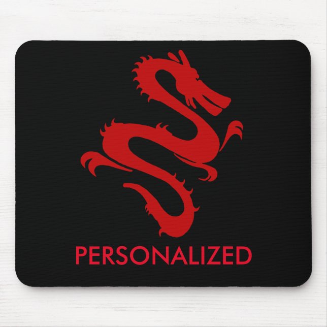 Personalized Red Dragon Mouse Pad (Front)