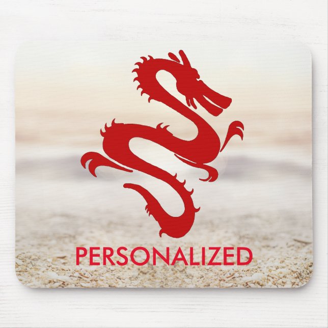 Personalized Red Dragon Mouse Pad (Front)