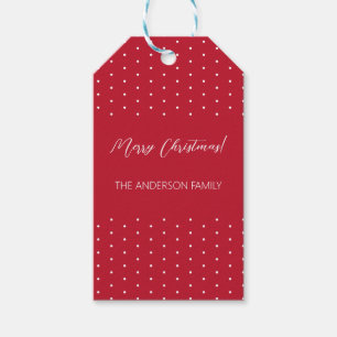 Personalized Red Elegant Script Gift Tags