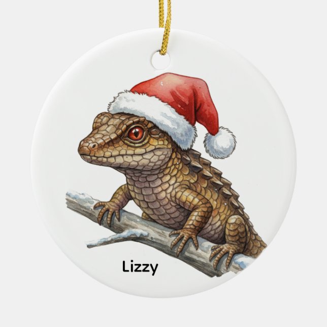 Personalized Red-eyed crocodile skink  Ceramic Ornament (Front)