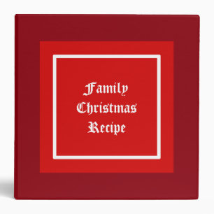 Personalized Red Family Christmas Recipe Binder
