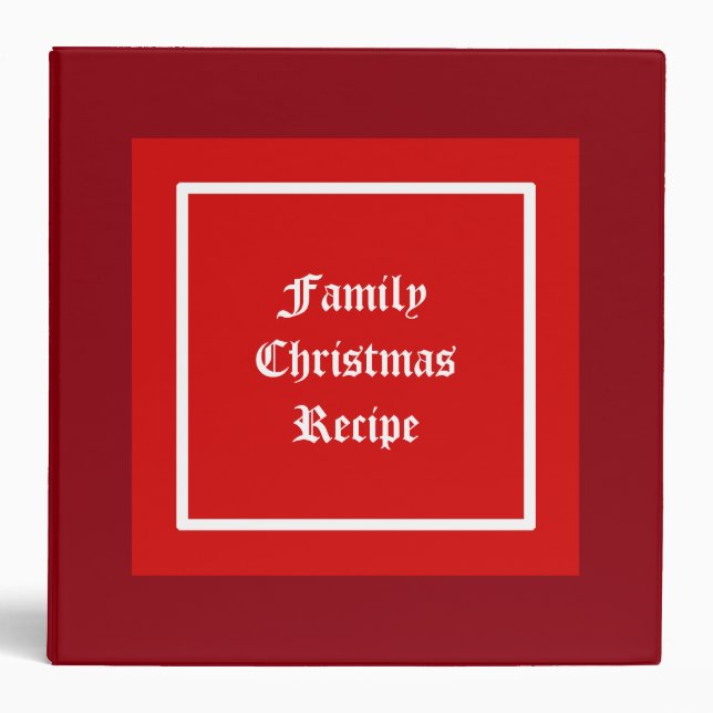 Personalized Red Family Christmas Recipe Binder (Front)