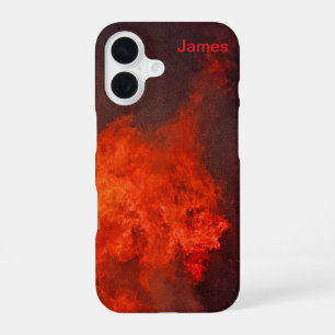Personalized Red Fire Sturdy Apple iPhone Case