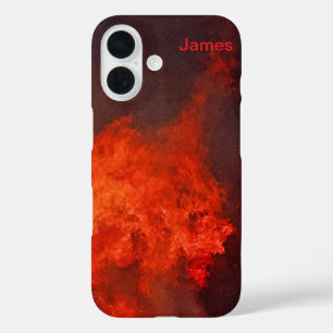 Personalized Red Fire Sturdy Apple iPhone Case