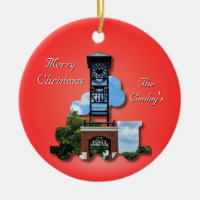 Personalized (Red) Foley Clock Tower & Train