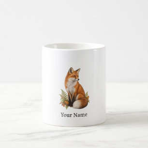Personalized Red Fox Name Woodland Gift Coffee Mug