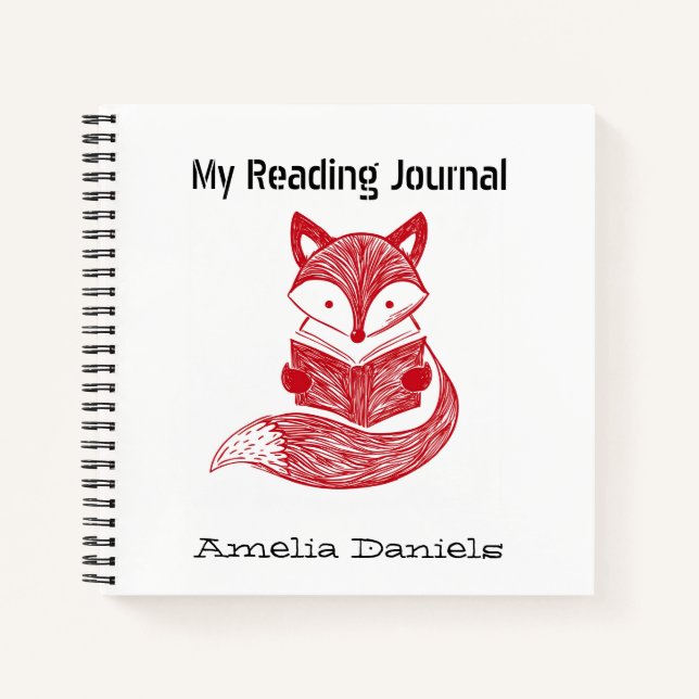 Personalized Red Fox Reading Journal (Front)