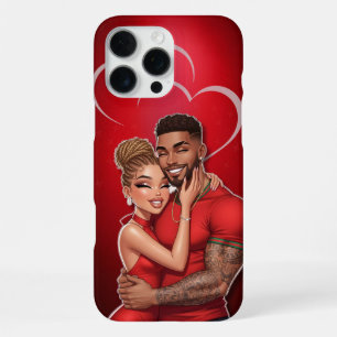 Personalized Red Glamour Couple Phone Case 