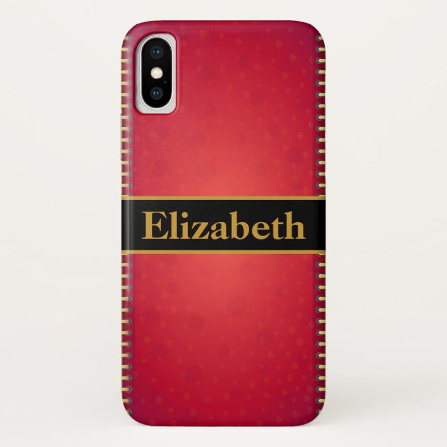 Personalized Red Glitter Faux Foil Confetti Case-Mate iPhone Case (Back)